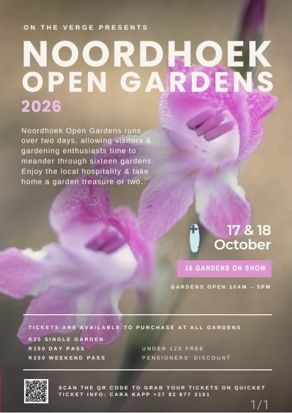 Noordhoek Open Gardens 2026 flyer, 17 and 18 October